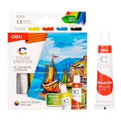Màu nước Gouache dạng tuýp 12ml Deli C11 5 màu/ 12 màu/ 24 màu