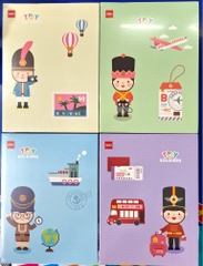 Tập HS Deli A96-BTF Toy soliders/ Animal 96tr 100gsm 4 ô ly (5/10/100)