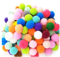 Pom pom, hạt bi len màu trơn 2.5cm (loại 1)
