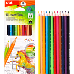 Bút chì màu vỏ nhựa Deli C113 12 màu/ 24 màu