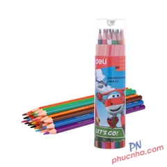 Bút chì màu Deli Super wings lon C00807, C00827, C00837
