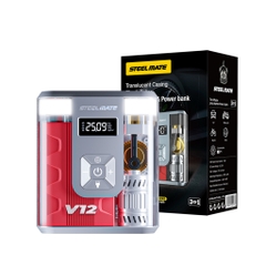 Bộ Kích Nổ Ô Tô Kiêm Bơm Lốp Đa Năng STEELMATE V12 Cao Cấp Kiêm Sạc Dự Phòng (hàng chính hãng)