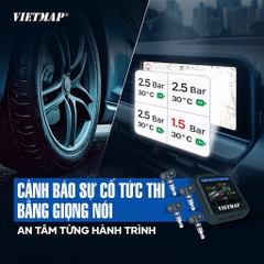 Cảm Biến Áp Suất Lốp TPMS Vietmap TW50 Cảnh Báo Tiếng Việt, Kết Nối Điện Thoại, Màn Hình Android