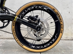 Xe đạp gấp ráp theo yêu cầu Fnhon Gust 16' phanh đĩa màu Đen ánh kim cổ cong