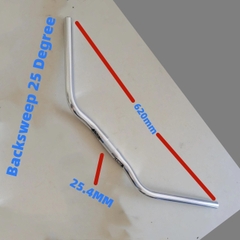 Tay lái/ ghi đông xe đạp cong 25 độ UNO HB-TR1 25.4*620mm