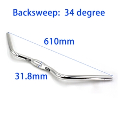 Tay lái/ ghi đông xe đạp cong 34 độ UNO-030 31.8*610mm