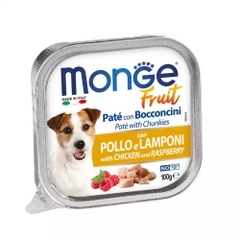 Pate chó Monge Fruit AD gà và mâm xôi 100g