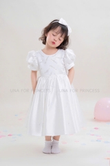 VÁY CÔNG CHÚA TRẮNG CAO CẤP ĐÍNH DẢI HẠT LẤP LÁNH UNA FOR PRINCESS