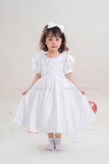 VÁY CÔNG CHÚA TRẮNG CAO CẤP ĐÍNH DẢI HẠT LẤP LÁNH UNA FOR PRINCESS