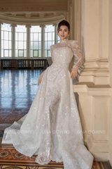 Váy Cưới Luxury Wedding Gown 2in1 - Đuôi Tùng Có Thể Tháo Dời CD35