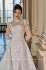 Váy Cưới Luxury Wedding Gown 2in1 - Đuôi Tùng Có Thể Tháo Dời CD35