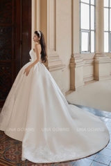 Váy Cưới Satin Gân Nổi Cao Cấp CD36 - UNA GOWNS