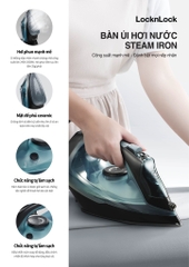 ENI352GRN - Bàn ủi hơi nước LocknLock Steam iron 220-240V, 50/60Hz, 2000-2400W, 300ml - Màu xanh lá