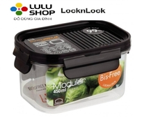 LBF402RED-Hộp bảo quản thực phẩm nhựa Bisfree Modular-LOCK&LOCK-450ml-trong suốt- Silicone màu đỏ