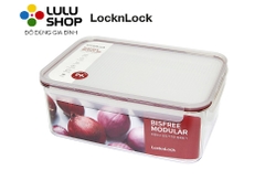 LBF407RED-Hộp bảo quản thực phẩm nhựa Bisfree Modular-LOCK&LOCK-3.5L-trong suốt- Silicone màu đỏ