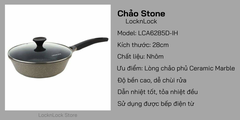 LCA6285D-Chảo nấu Lock&Lock Stone 28cm (Có thể sử dụng bếp từ)