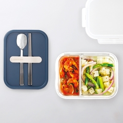 LLG991CLNVY - Hộp cơm thủy tinh kèm muỗng đũa LocknLock 930ml - Màu Navy