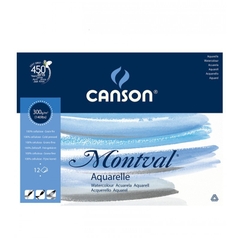 Tập 12 tờ giấy vẽ màu nước Canson Montval 300gsm
