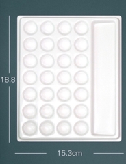 Khay pha màu Palette hoa, hình sóng & 28 ô vẽ màu nước