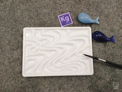 Khay pha màu Palette hoa, hình sóng & 28 ô vẽ màu nước