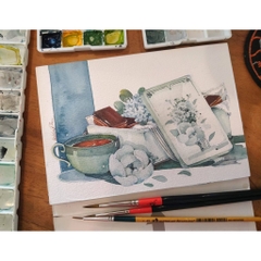 Cọ lông tổng hợp Happy 1845 Round Brush (Thân Viền Đỏ )