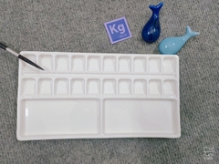 Khay pha màu Palette hoa, hình sóng & 28 ô vẽ màu nước