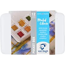 Set màu nước nén Vangogh hãng Royal Talens 12 nhũ 15 24 36 màu