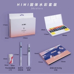 Set Màu Nước Himi Dạng Nén kèm giấy vẽ cọ bút tẩy
