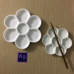 Khay pha màu Palette hoa, hình sóng & 28 ô vẽ màu nước
