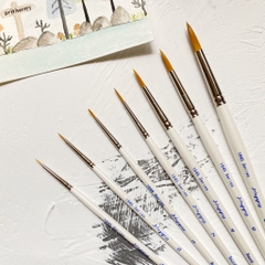 Cọ lông tổng hợp Happy 1845 Round Brush ( Thân Trắng)