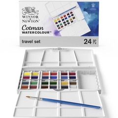 Set màu Winsor & Newton Cotman 24 màu kèm cọ và khay pha màu