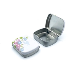 Hộp thiếc mini nhỏ Trắng Đen hoạ tiết đựng pan màu đựng đồ đa năng