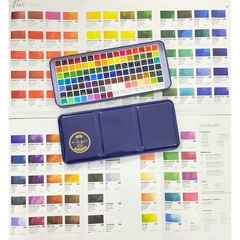 Hộp thiếc rỗng lớn đáy trơn đa năng màu xanh