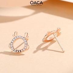 Bông tai bạc Rồng Artabotrys dễ thương đá CZ