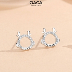 Bông tai bạc Rồng Artabotrys dễ thương đá CZ
