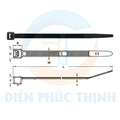 KST-KRPA-250S / Dây Rút Nhựa Tháo Được KST Kích Thước 247.5 x 4.8mm - Releasable Cable Ties