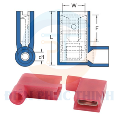 FLDNY1-250 / Đầu Cosse Ngắt Phụ Cách Điện Nylon (Cái) Dạng Cờ KST 0.5-1.5 mm - NYLON-INSULATED FLAG FEMALE DISCONNECTORS