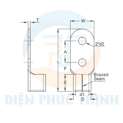 RNB325-12-2B / Đầu Cosse Tròn Trần 2 Lỗ KST 325 mm2 (2 Cái/Bịch) - NON-INSULATED (2 HOLES) RING TERMINALS