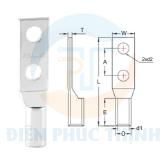 TCLH16-5-2A / Đầu Cosse Đồng Trần (Dòng TCLH-2A) KST 16 mm - NON-INSULATED COPPER TUBULAR LUGS (TCLH-2A SERIES)