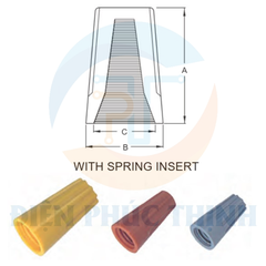 WN3V0 / Chóp Xoắn 1 Đầu (Có Lò Xo) Màu Đen KST - SCREW-ON WIRE CAP CONNECTORS (WITH SPRING INSERT)