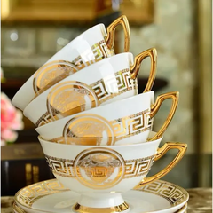 Bộ ấm trà sứ xương VS cao cấp sứ xương sang trọng 2 màu đen, trắng