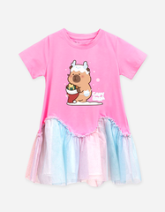 Váy bé gái phối lưới Capybara