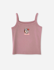 Áo bé gái thun rib cotton,  Áo 2 dây dáng ôm body