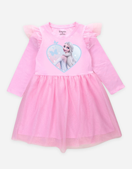 Váy bé gái tay dài Elsa phối lưới