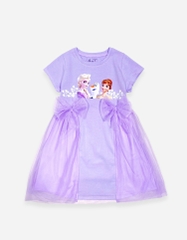 Váy bé gái đính nơ Elsa Anna