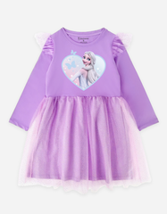 Váy bé gái tay dài Elsa phối lưới