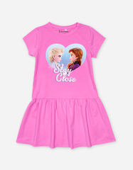 Váy bé gái tay ngắn Elsa Anna trái tim