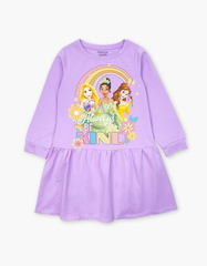 Váy bé gái tay dài mùa thu hoạ tiết công chúa