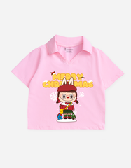 Áo bé gái croptop Labubu