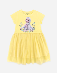 Váy bé gái tay ngắn Elsa phối lưới